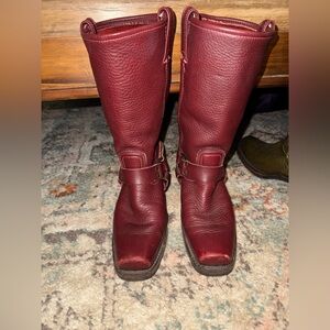 Frye Deep Red Leather Boots